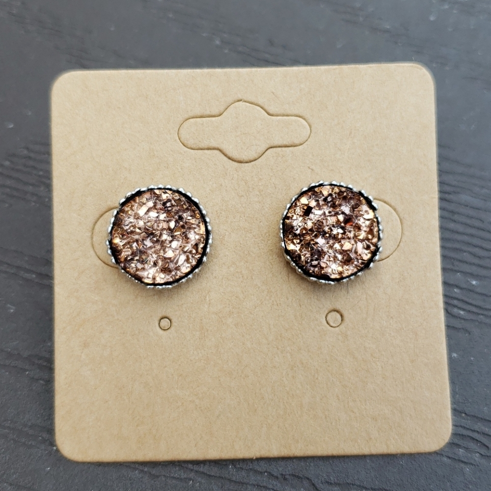 12mm Handcrafted Faux Druzy Earrings